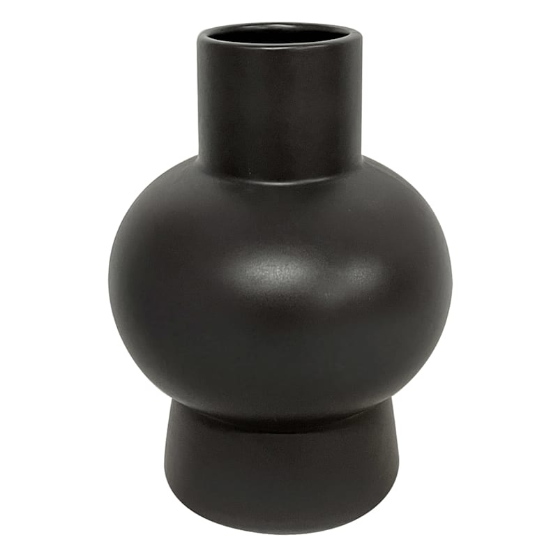 Found & Fable Black Ceramic Vase, 6"
