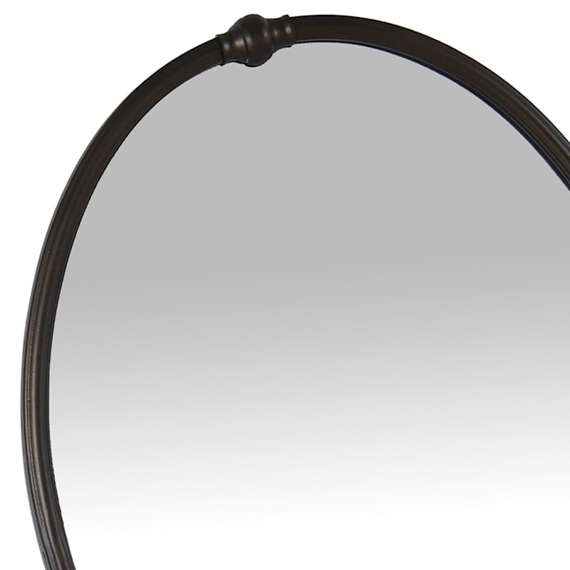 Providence Black Metal Oval Wall Mirror, 20x28