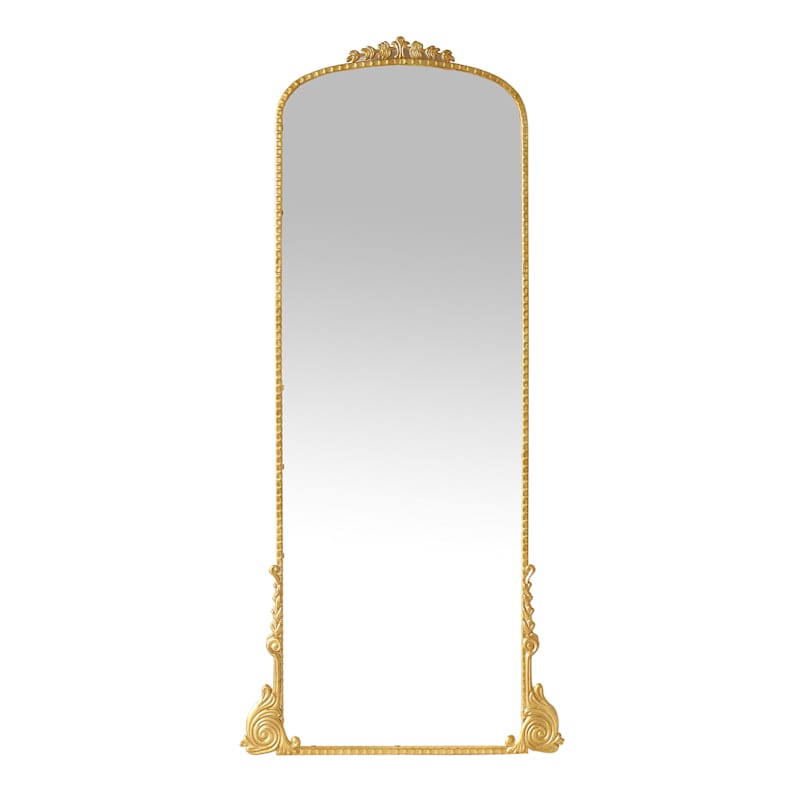 Providence Ornate Gold Metal Leaner Mirror, 31x71
