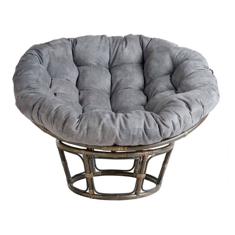 Suede Papasan Porcelain Cushion Charcoal