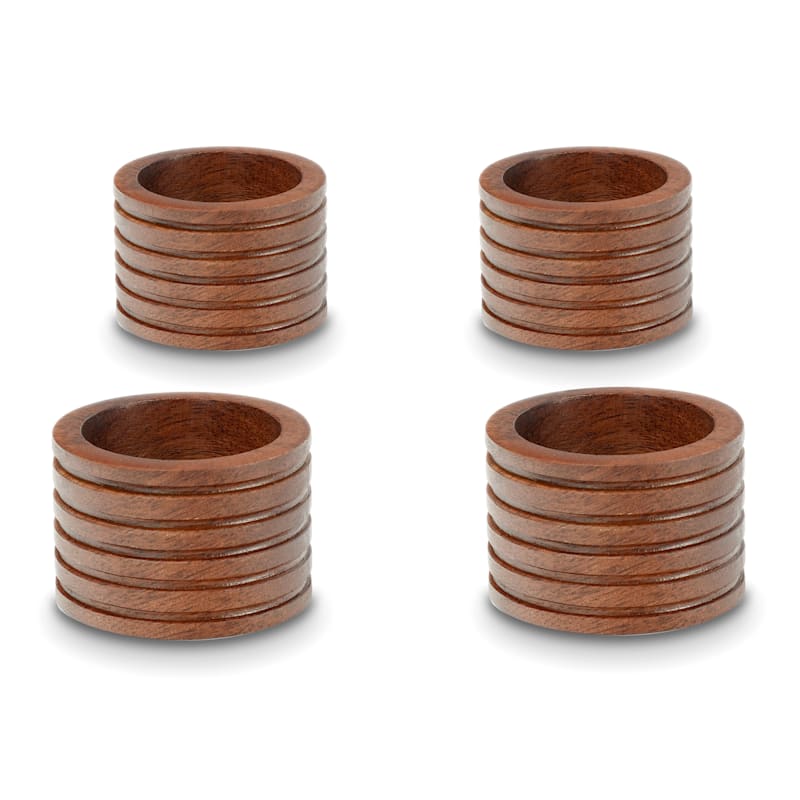 Crosby St. Set of 4 Wooden Napkin Rings