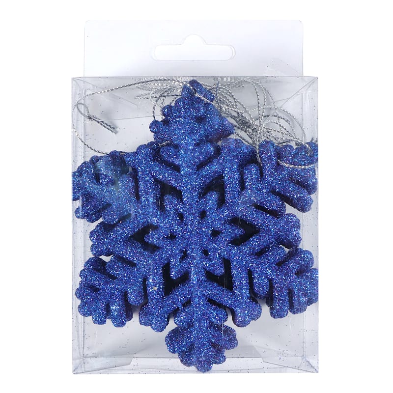 30 Glitter Felt Snowflake Spray: Blue