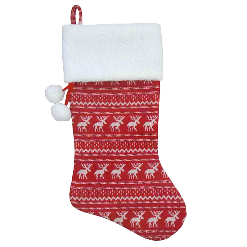 Red and white knit stocking