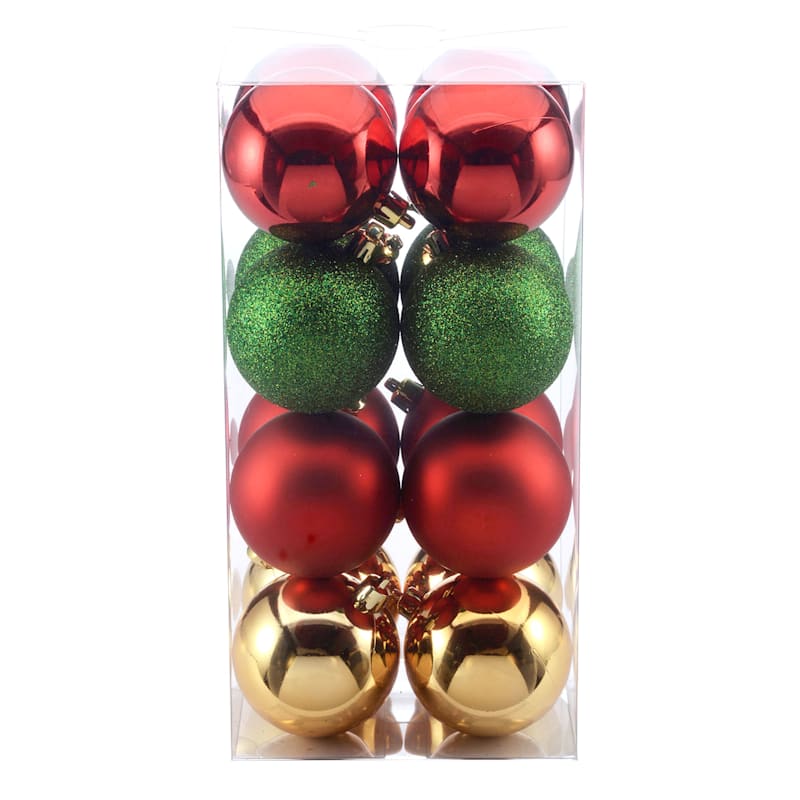 Mini Red 45-Count Shatterproof Ornament Set