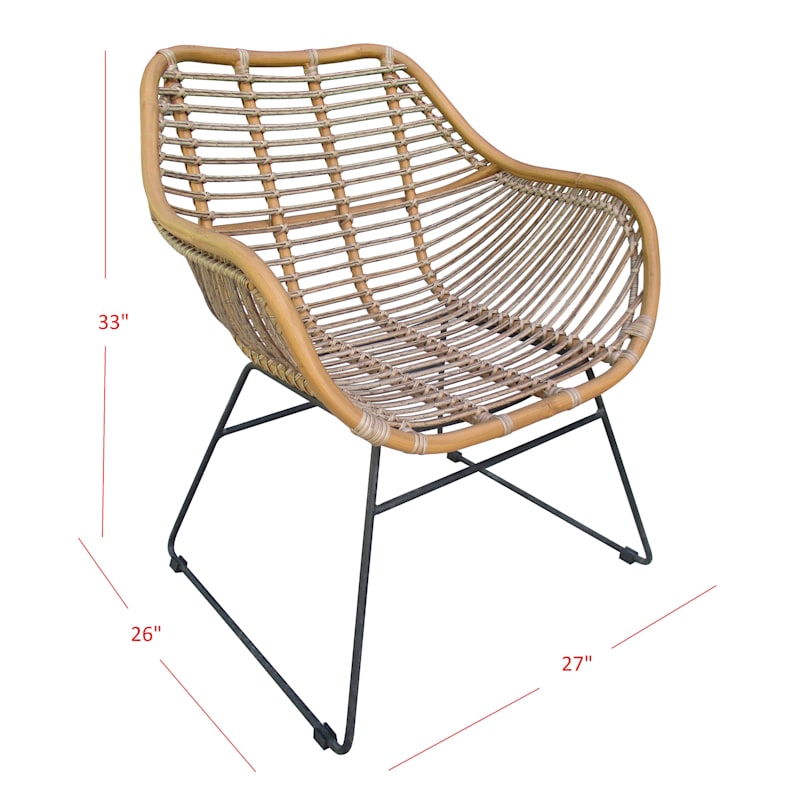 Found & Fable Wates All-Weather Wicker Outdoor Chair, Natural