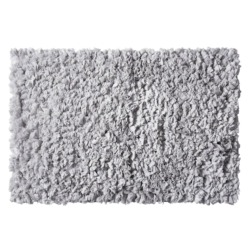 Grey Shag Bath Mat, 20x30