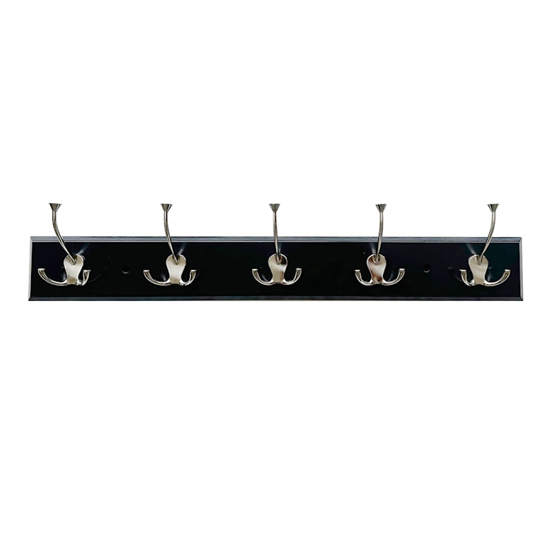 5-Hook Triple Wall Hanger, Black