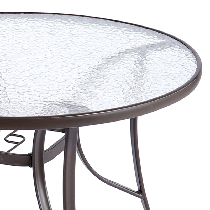 Brown Steel Round Outdoor Table, 42"
