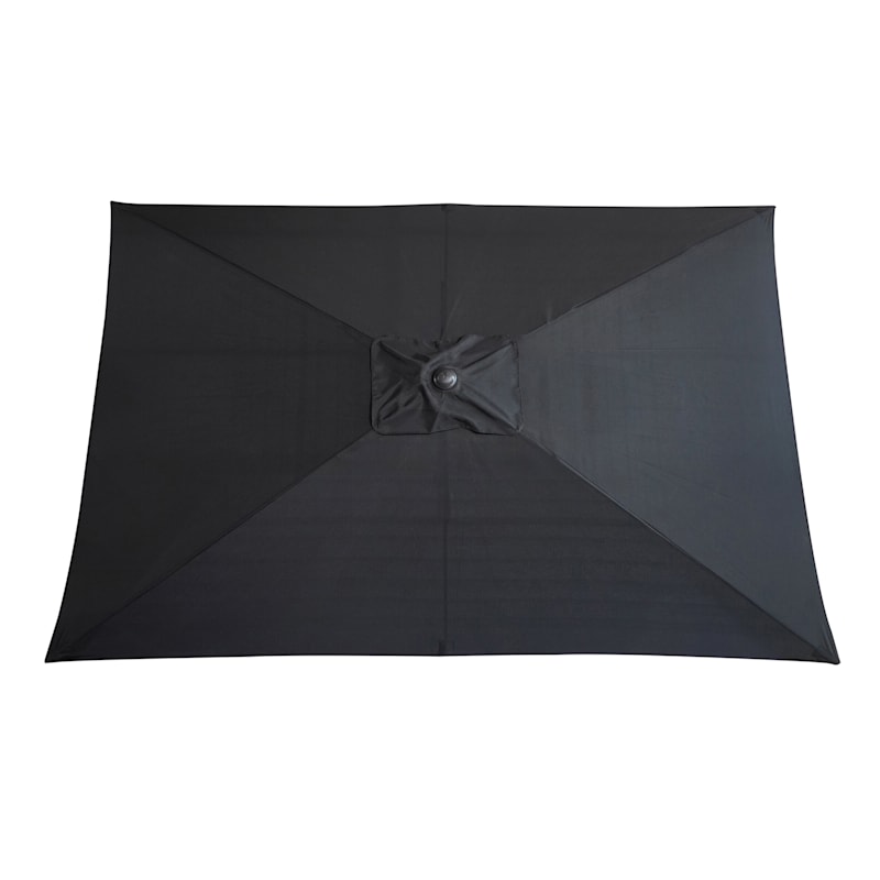 Black Canvas Outdoor Crank Umbrella, 10
