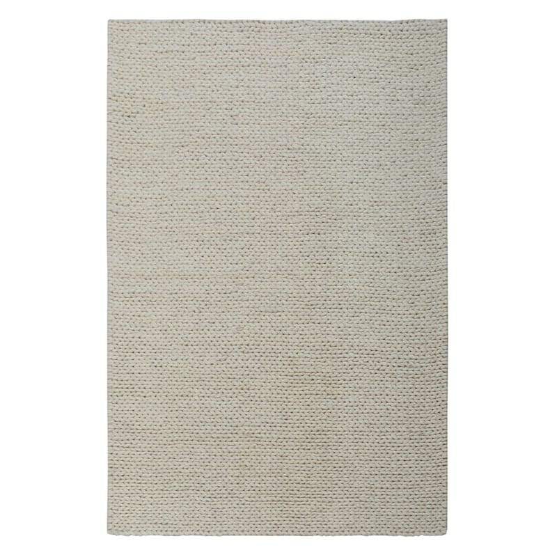 (A494) Honeybloom Ivory Chunky Knit Patterned Area Rug, 5x7