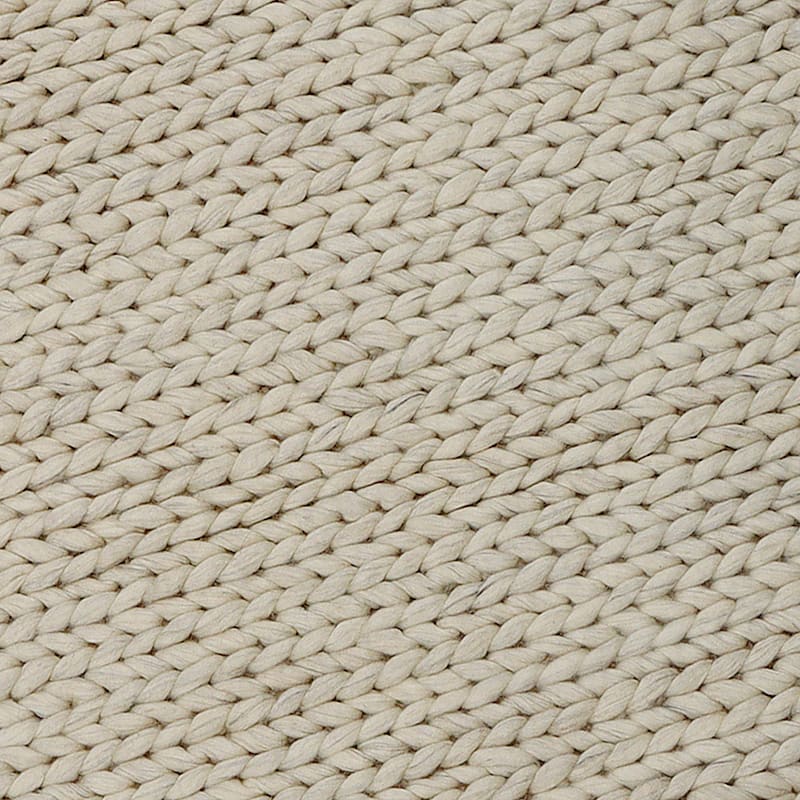 Ivory Olea Bordered Chunky Knit Wool Area Rug