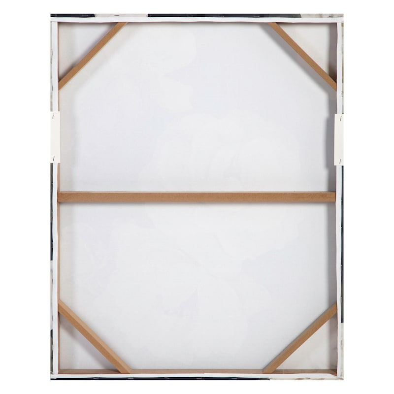 Providence Black & White Floral Canvas Wall Art, 24x30