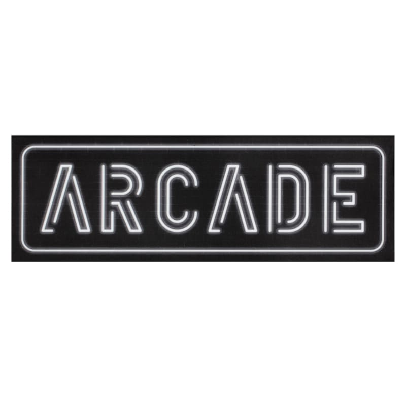 Arcade Matte Black Gloss Embellished Wall Decor, 24x8