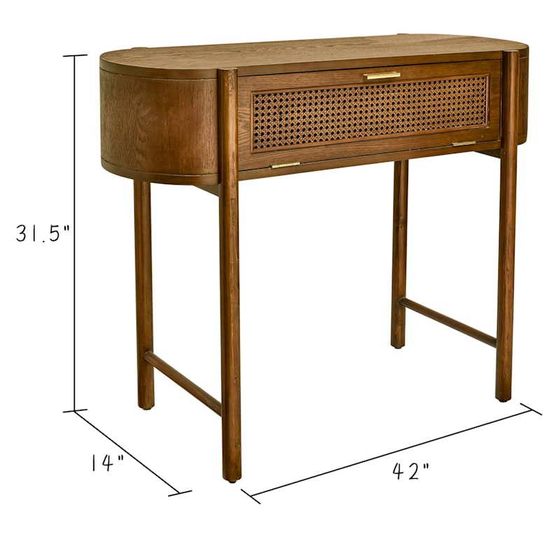 Found & Fable Reston Round Corner Wooden Console Table