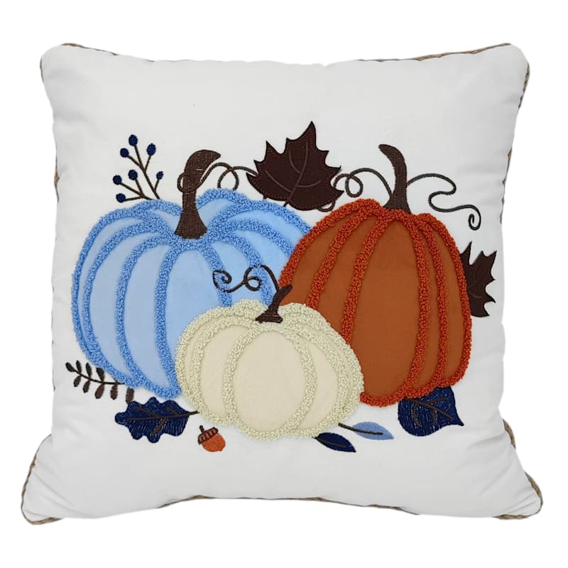 Providence Blue Harvest Pumpkins Throw Pillow, 20"
