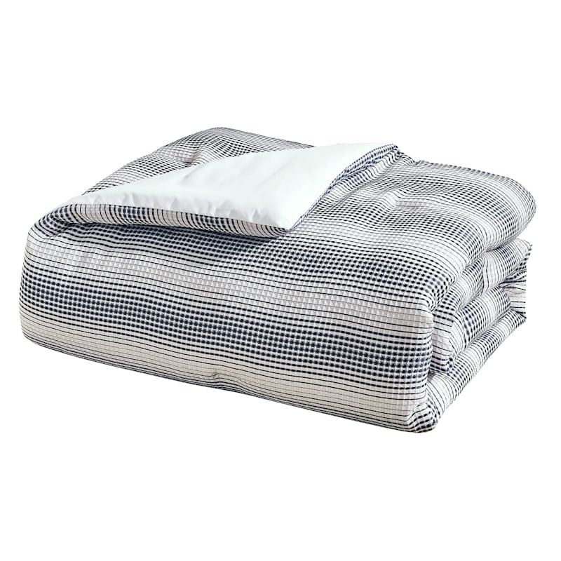 3Piece Taylor White Waffle Design Comforter Set, King