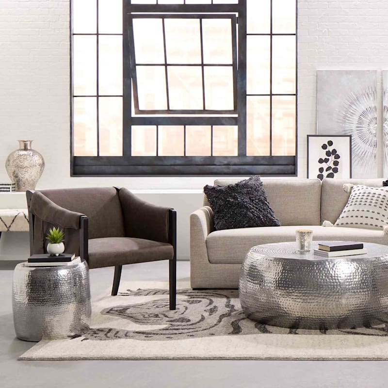 Grey faux leather armchair 2025