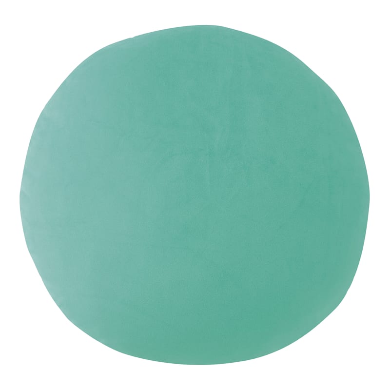 Teal Squishy Round Throw Pillow 18x16