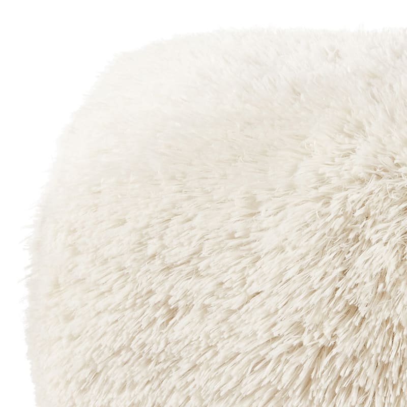 Cream Fluffy Throw Pillow, 8x9