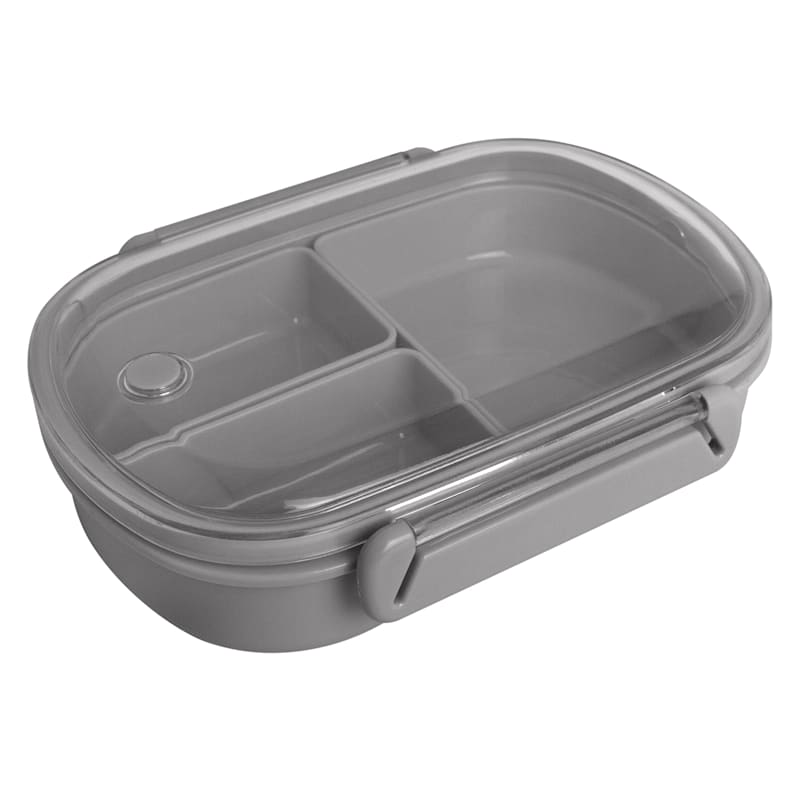 Oval Lunch Kit with 3 Removable Compartments, Dark Grey