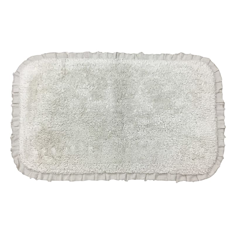Found Fable Grey Pleated Reversible Bath Mat 20x32
