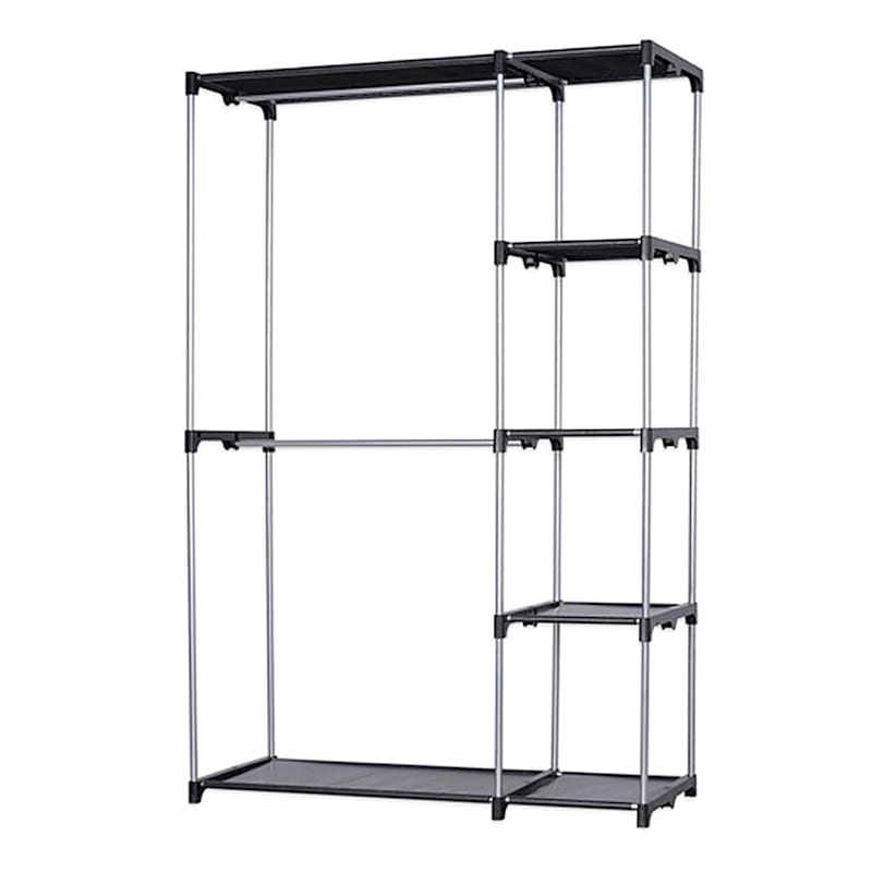 Freestanding Metal Closet Rack, Black