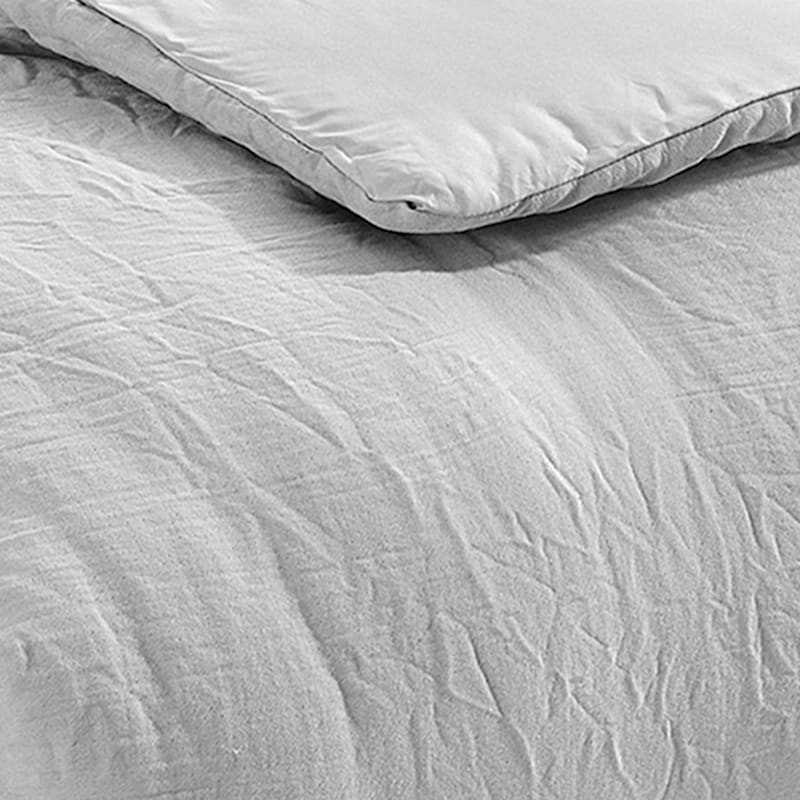 Found & Fable 3Piece Grey Textured Poly Gauze Comforter Set, King