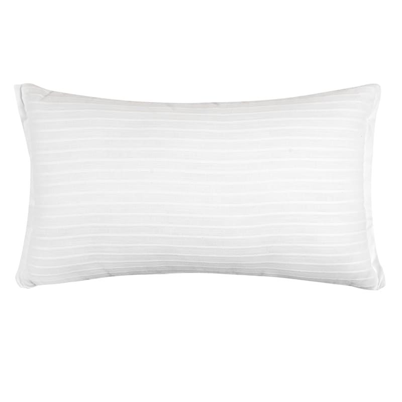 Providence White Throw Pillow With Flange, 14x24