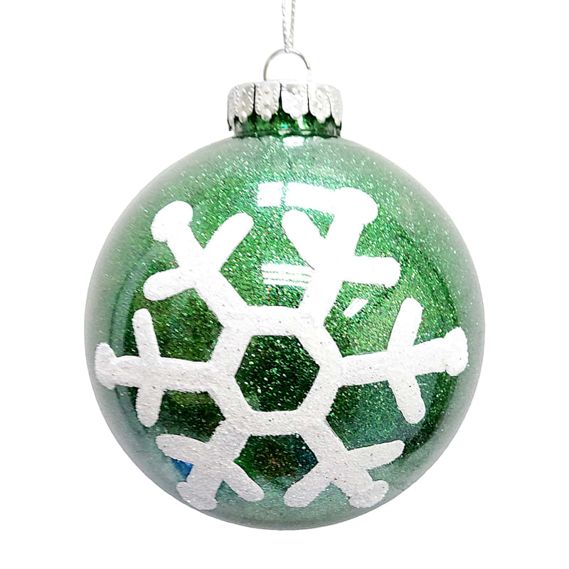 Clearance 4inch Mini Glitter Snowflake Ornaments Set Christmas