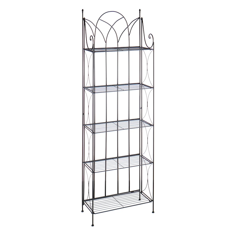 Providence 5-Tier Black Gothic Baker Rack with Metal Wire Shelves