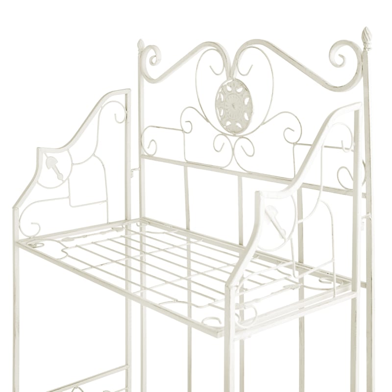 White metal bakers rack on sale