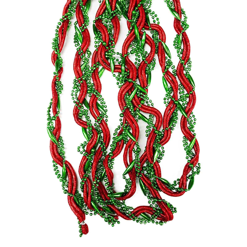 6 Foot Green/Gold/Red Bead Garland - Item 815022