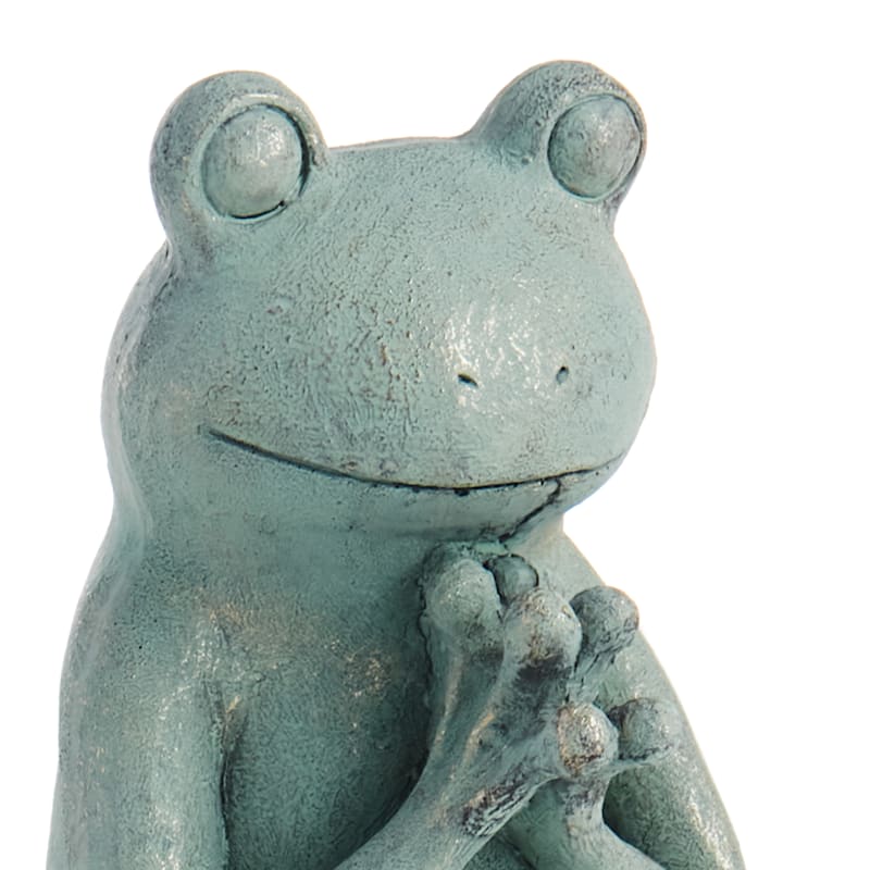 Sitting Yoga Frog Outdoor Garden Statue, 11.5