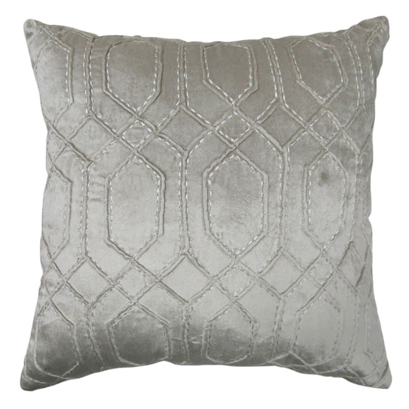Tracey Boyd Beige Velvet Throw Pillow 18