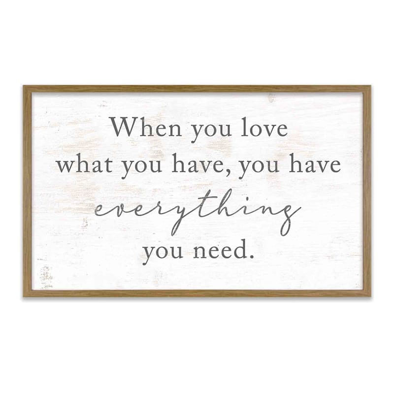 Framed Everything You Need Textured Wall Sign, 18x30