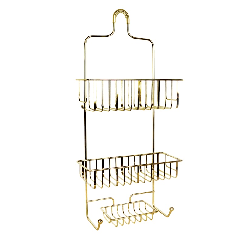 at Home Juno Shower Caddy Glazed 10.0L x 21.5H x 4.5W Gold