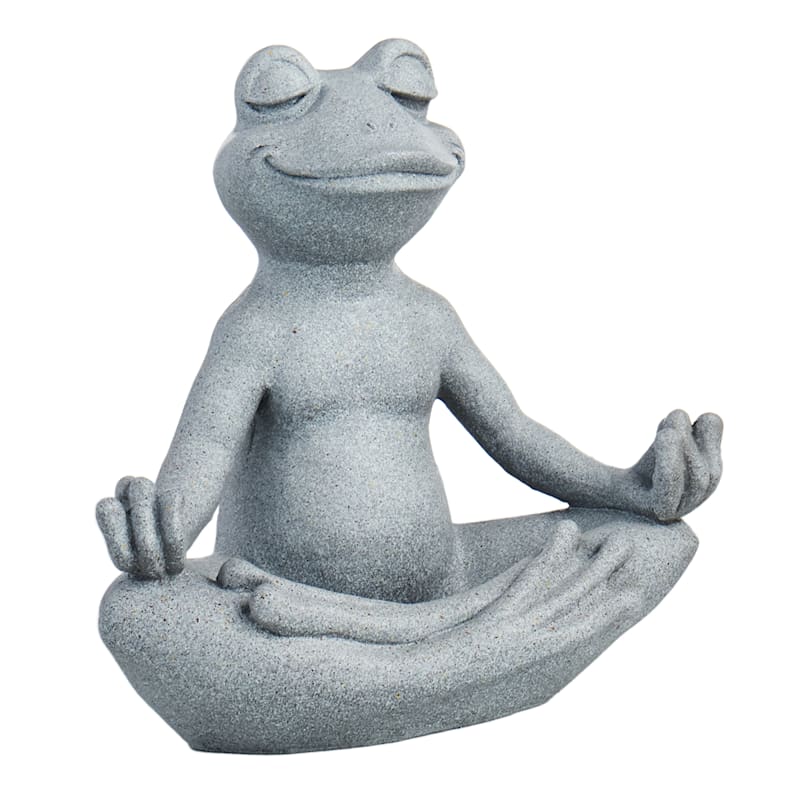Resin Ornament Crafts Frog for Garden,Meditating Frog Statue Green,Cement  Yoga Frog Figurine, Outdoor Garden Sculpture Decoration