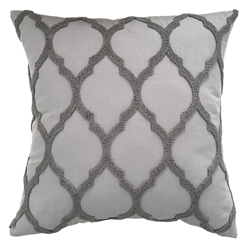 Dark Grey Terry Loop Throw Pillow, 20"