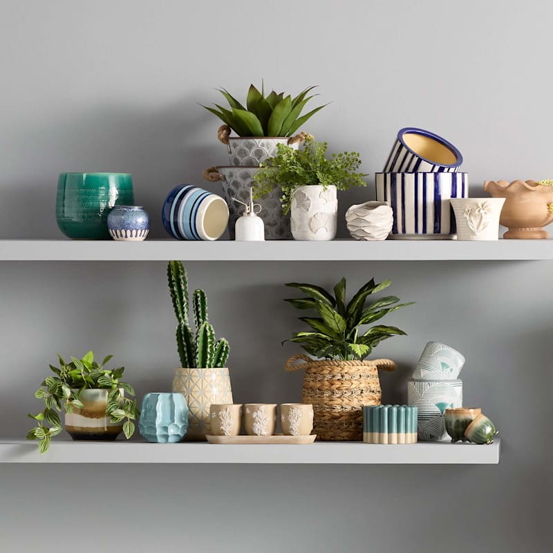 Ty Pennington Blue Ceramic Jellyfish Pot, 6"