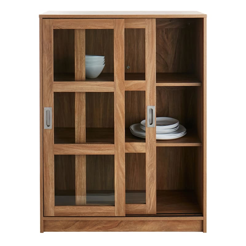 Honeybloom Fullerton 3-Shelf Sliding Door Cabinet