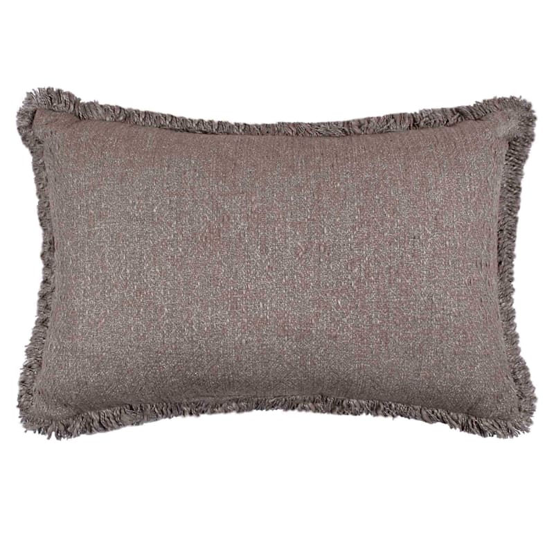 Found Fable Taupe Woven Throw Pillow 14x22