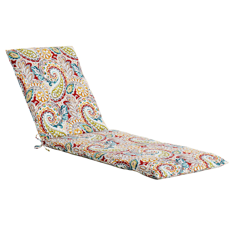 Paisley Chili Basic Outdoor Chaise Lounge Cushion