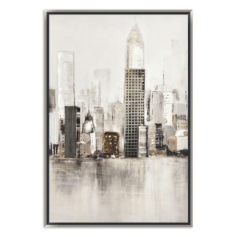 Framed Cityscape Canvas Wall Art, 26x36