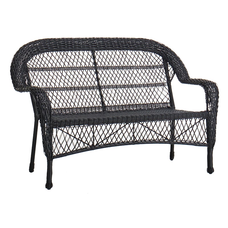 Black wicker settee outlet