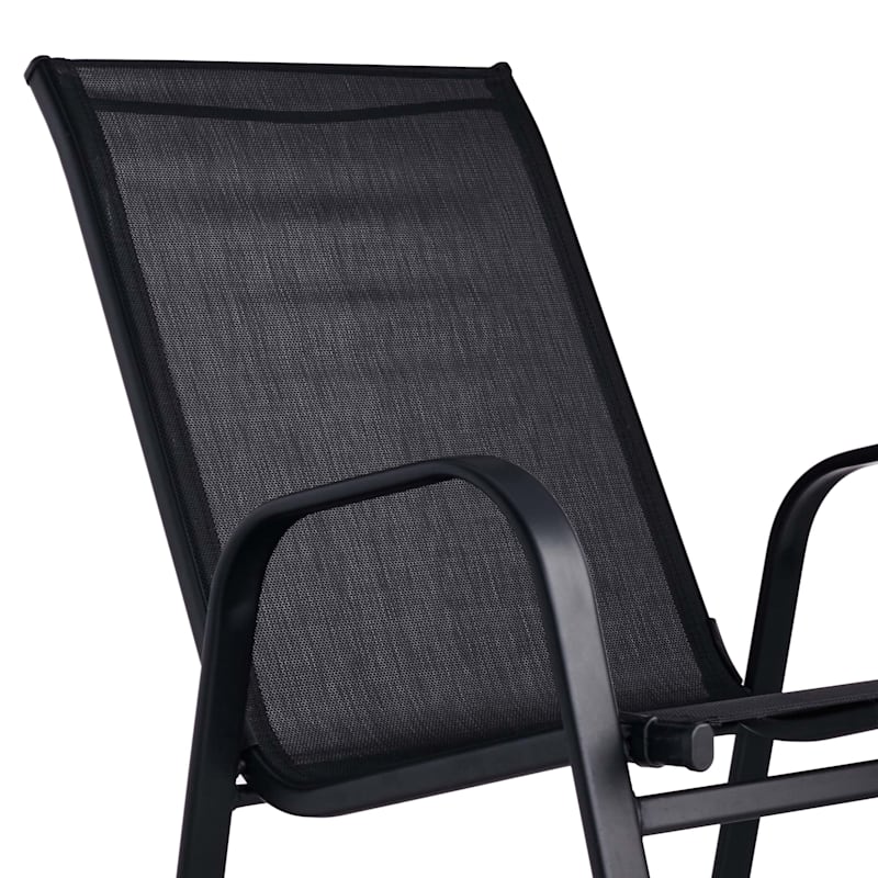 Black Sling Patio Rocking Chair