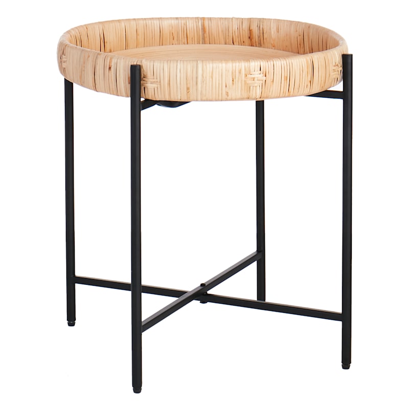 Found & Fable Briar Rattan Folding Table