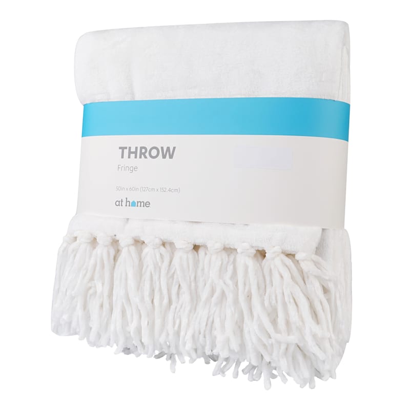 White fringe blanket hot sale