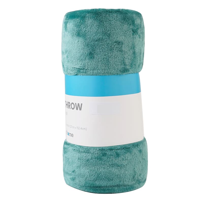 Dark Green Microfiber Plush Throw Blanket 50x60