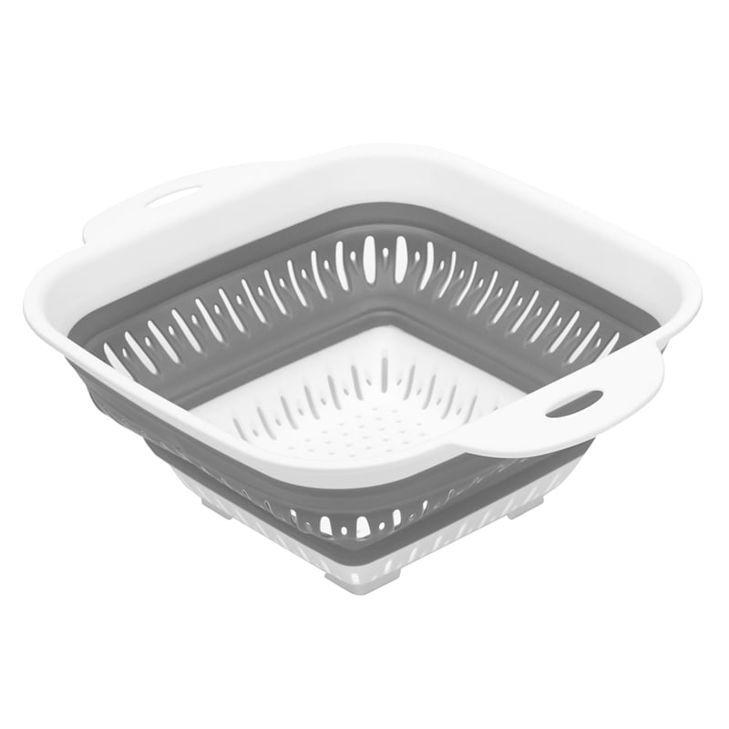 Grey Square Collapsible Colander
