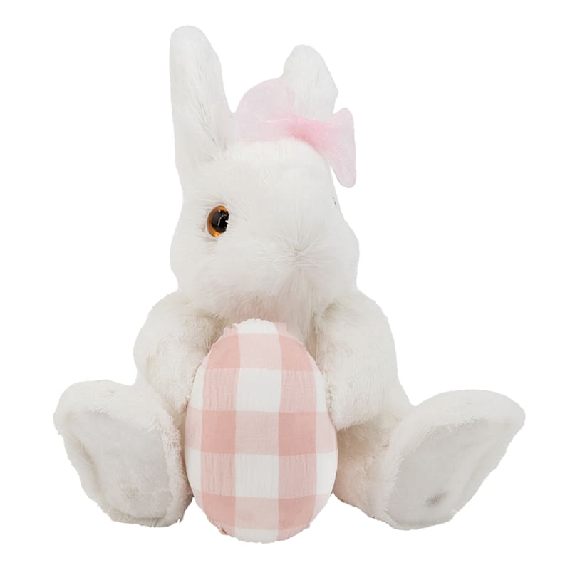 Homespun Easter White Plush Rabbit, 7